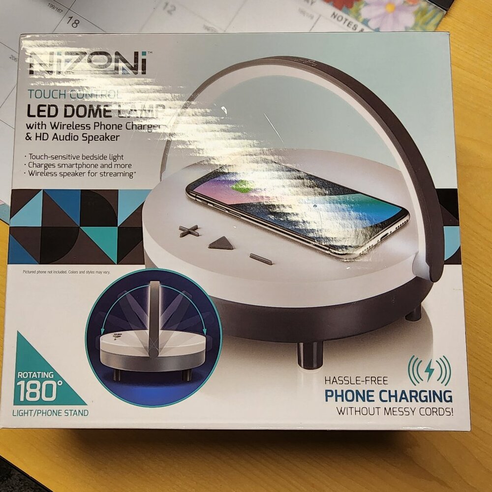 LED Dome Wireless charger w/Speaker